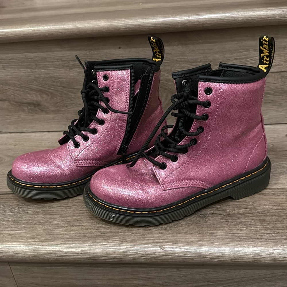 Dr. Martins Kids pink sparkle boots